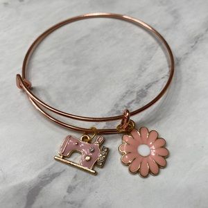 Sewing Machine Daisy Adjustable Bangle